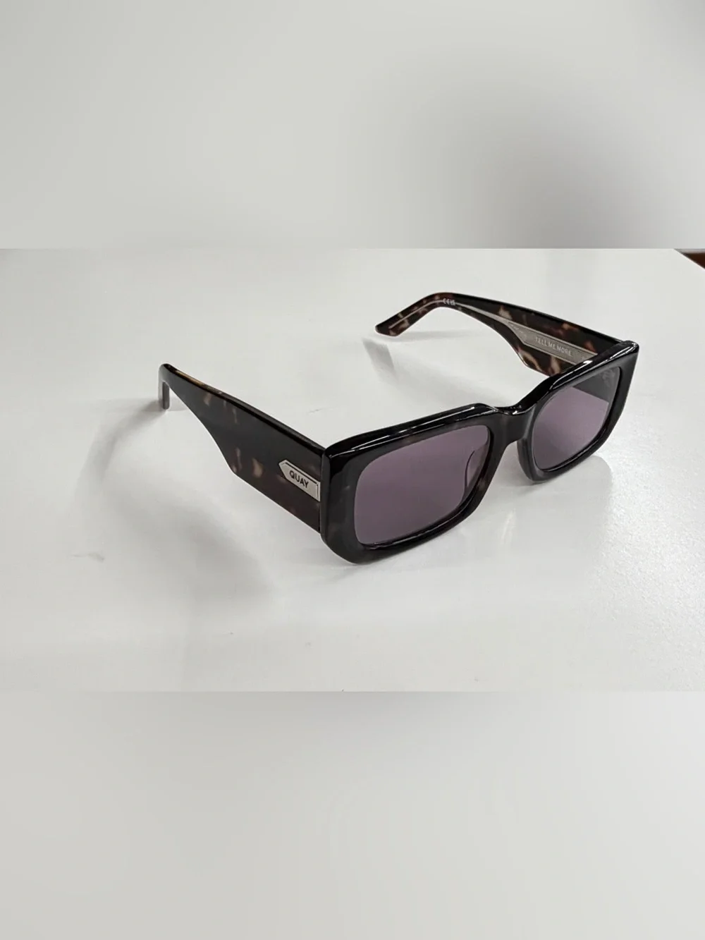 Quay Australia Tell Me More Sunglasses color cHazy Tort w/ Amethyst (HAZTRT/AMET
